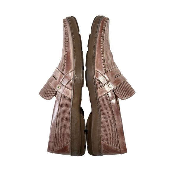 ALDO BRUE Penny Loafers Brown Perforated Italian Nabuk Leather Shoes - Picture 6 of 12
